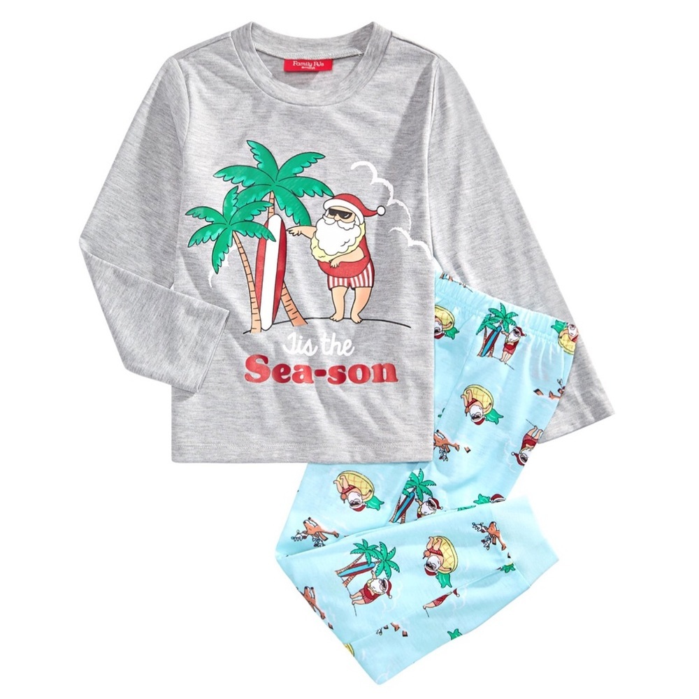 Family Matching Kids Tropical Santa Pajama Set NWT